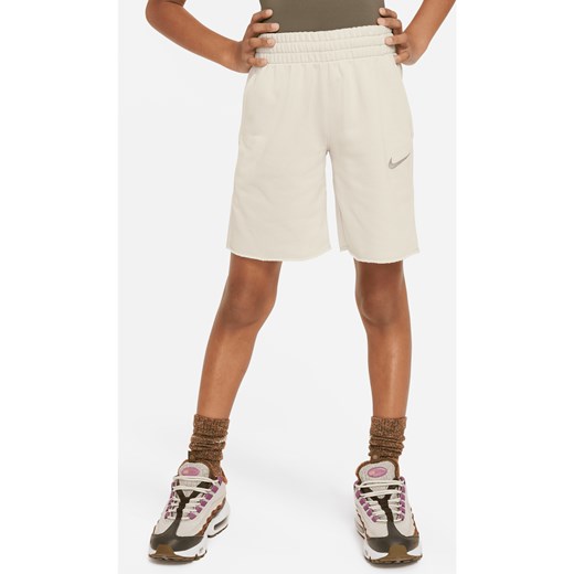 Dzianinowe spodenki dla dużych dzieci (dziewcząt) Dri-FIT Nike Sportswear - Szary ze sklepu Nike poland w kategorii Spodenki dziewczęce - zdjęcie 170947444