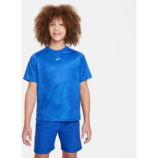Koszulka z krótkim rękawem dla dużych dzieci (chłopców) Dri-FIT Nike Multi - Niebieski ze sklepu Nike poland w kategorii T-shirty chłopięce - zdjęcie 170947450