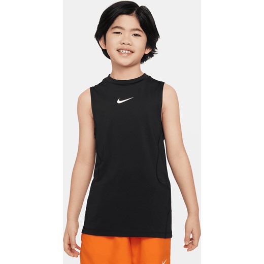 Koszulka bez rękawów dla dużych dzieci (chłopców) Nike Pro - Czerń ze sklepu Nike poland w kategorii T-shirty chłopięce - zdjęcie 170947604