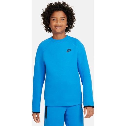 Bluza dresowa dla dużych dzieci (chłopców) Nike Sportswear Tech Fleece - Niebieski ze sklepu Nike poland w kategorii Bluzy chłopięce - zdjęcie 170947664