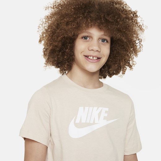 Bawełniany T-shirt dla dużych dzieci Nike Sportswear - Brązowy Nike L Nike poland