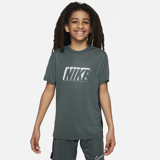 T-shirt chłopięce zielony Nike z krótkim rękawem 