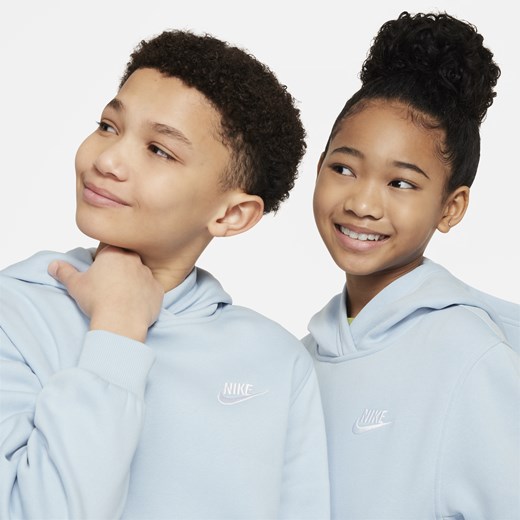 Bluza z kapturem dla dużych dzieci Nike Sportswear Club Fleece - Niebieski Nike M Nike poland