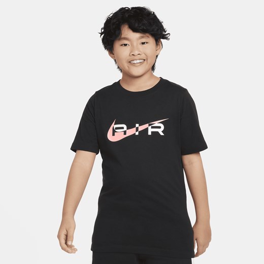 T-shirt chłopięce Nike z napisem czarny z krótkim rękawem 