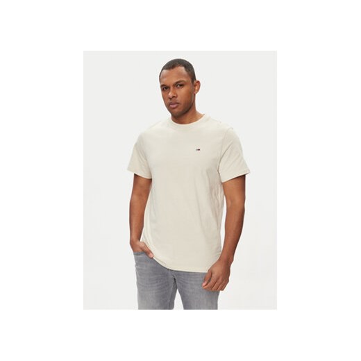 Tommy Jeans T-Shirt Classic DM0DM09598 Beżowy Regular Fit ze sklepu MODIVO w kategorii T-shirty męskie - zdjęcie 170951502