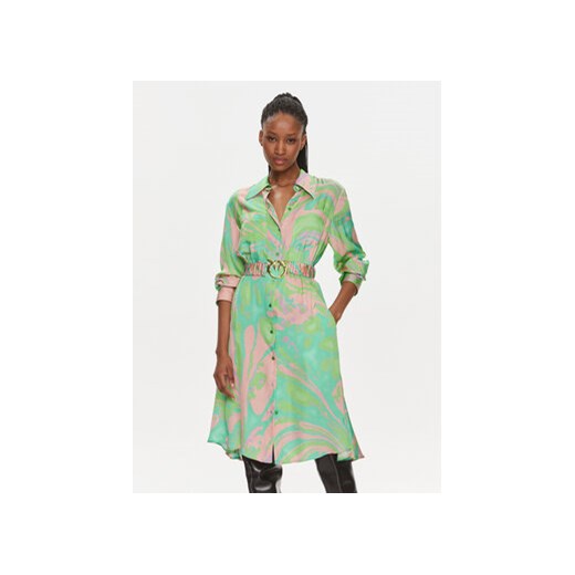 Pinko Sukienka koszulowa 103084 A1PE Zielony Regular Fit ze sklepu MODIVO w kategorii Sukienki - zdjęcie 170951594