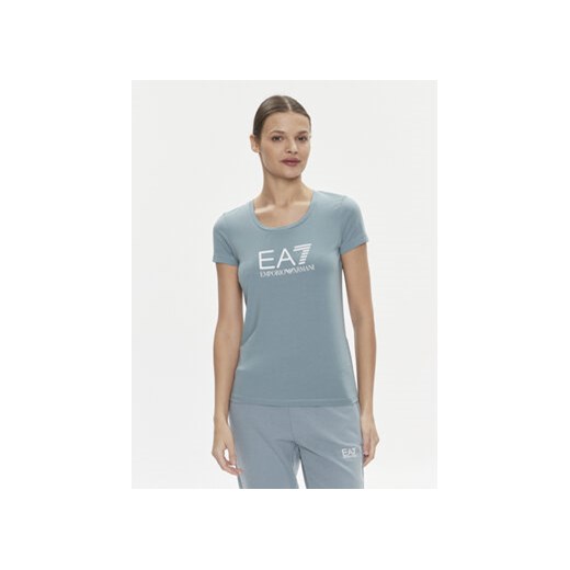 EA7 Emporio Armani T-Shirt 8NTT66 TJFKZ 1533 Niebieski Slim Fit ze sklepu MODIVO w kategorii Bluzki damskie - zdjęcie 170952080