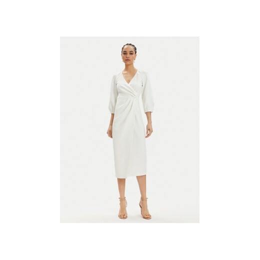 Nissa Sukienka koktajlowa RZ14824 Biały Regular Fit ze sklepu MODIVO w kategorii Sukienki - zdjęcie 170952363