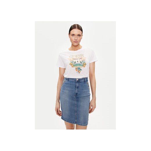 Guess T-Shirt Mansion Log W4GI53 K9SN1 Biały Regular Fit Guess L MODIVO