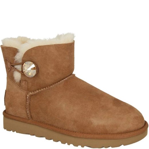 UGG Skórzane śniegowce MINI BAILEY BUTTON BLING | z dodatkiem wełny 38 Gomez Fashion Store