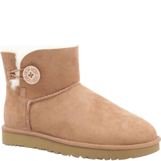 UGG Skórzane śniegowce Mini Bailey Button II | z dodatkiem wełny 36 Gomez Fashion Store