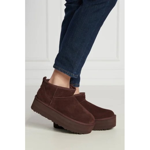 UGG Skórzane śniegowce W CLASSIC ULTRA MINI | z dodatkiem wełny 36 Gomez Fashion Store