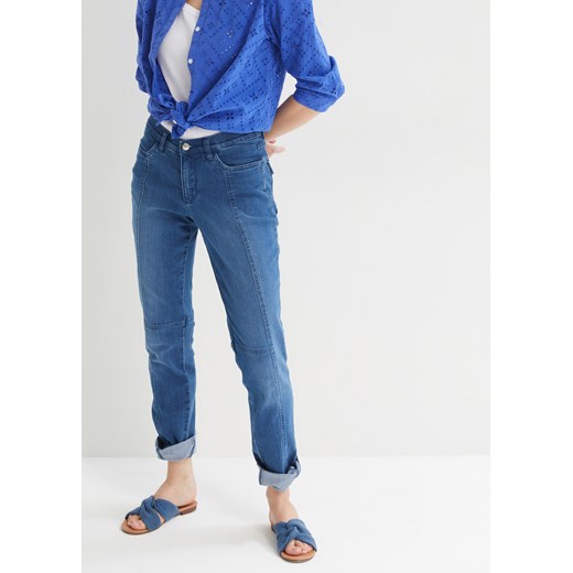 Dżinsy Straight, mid waist, z wywijanymi nogawkami ze sklepu bonprix w kategorii Jeansy damskie - zdjęcie 170955774