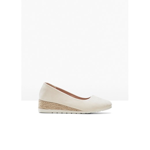 Bonprix espadryle damskie beżowe bez zapięcia