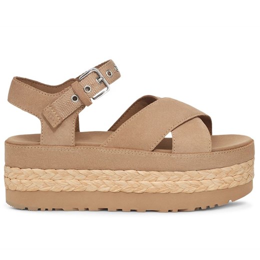 Sandały Ugg Aubrey Platform Sandal 1152711-SAN - beżowe ze sklepu streetstyle24.pl w kategorii Sandały damskie - zdjęcie 170957403