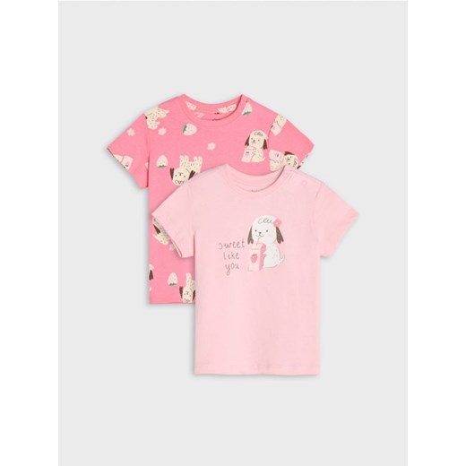 Sinsay - Koszulki 2 pack - różowy ze sklepu Sinsay w kategorii Koszulki niemowlęce - zdjęcie 170958952