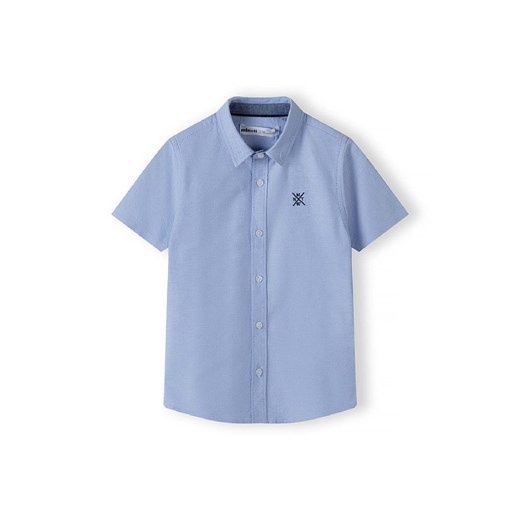 Niebieska koszula z krótkim rękawem z tkaniny oksford dla chłopca Minoti 152/158 5.10.15