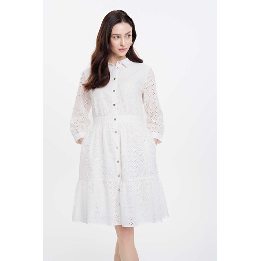Biała sukienka damska krótka z haftem ze sklepu 5.10.15 w kategorii Sukienki - zdjęcie 170964243