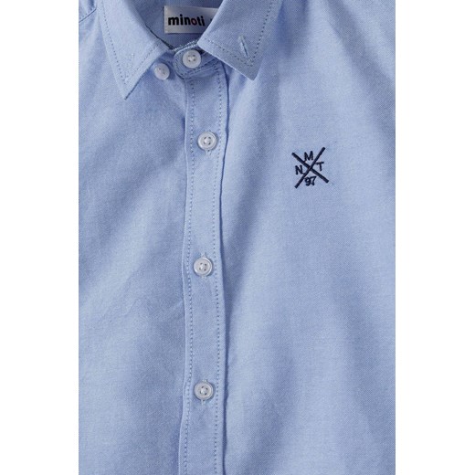 Niebieska koszula z krótkim rękawem z tkaniny oksford chłopięca Minoti 92/98 5.10.15