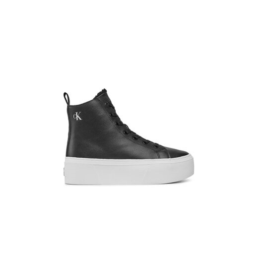 Calvin Klein Jeans Sneakersy Cupsole Flatform Mid Wl Lth Wn YW0YW01180 Czarny ze sklepu MODIVO w kategorii Trampki damskie - zdjęcie 170968200