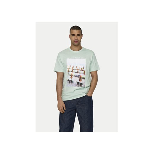 Only & Sons T-Shirt Kolton 22028735 Zielony Regular Fit ze sklepu MODIVO w kategorii T-shirty męskie - zdjęcie 170968732
