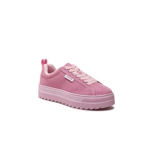 Buty sportowe damskie Hugo Boss sneakersy różowe płaskie 