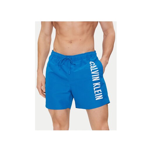 Calvin Klein Swimwear Szorty kąpielowe KM0KM01004 Niebieski Regular Fit ze sklepu MODIVO w kategorii Kąpielówki - zdjęcie 170970222