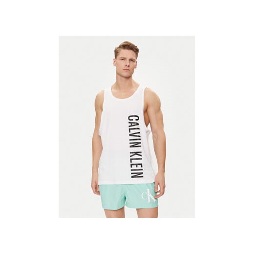 Calvin Klein Swimwear Tank top KM0KM00997 Biały Regular Fit ze sklepu MODIVO w kategorii T-shirty męskie - zdjęcie 170970834