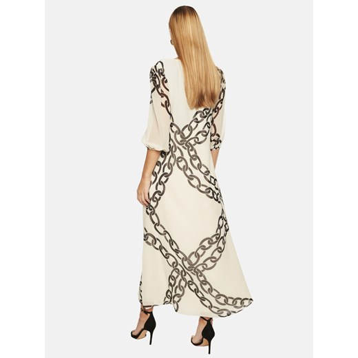 Biała sukienka ze wzorem w łańcuchy L'AF Marina 36 Eye For Fashion
