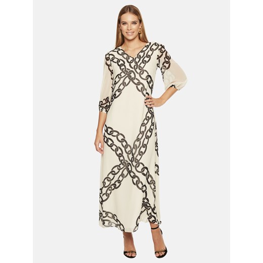 Biała sukienka ze wzorem w łańcuchy L'AF Marina 36 Eye For Fashion