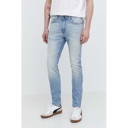 HUGO jeansy męskie kolor niebieski 50513553 ze sklepu ANSWEAR.com w kategorii Jeansy męskie - zdjęcie 170972143