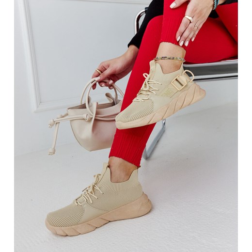 Beżowe lekkie sneakersy sportowe Faruz ze sklepu gemre w kategorii Buty sportowe damskie - zdjęcie 170972743