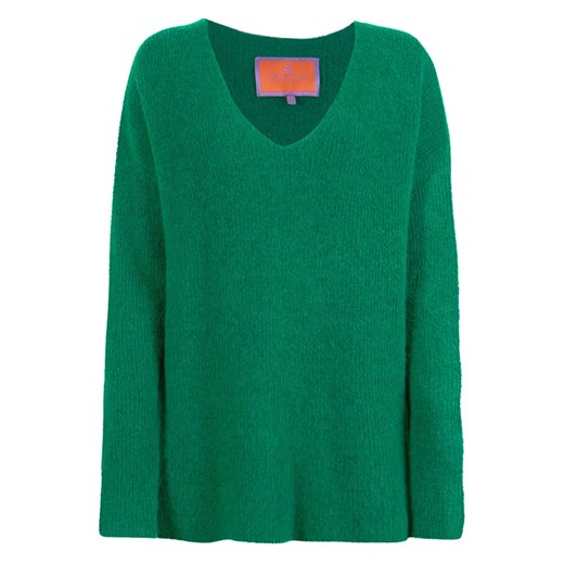 Sweter damski Lieblingsstück zielony z dekoltem v 