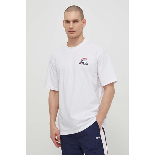 Fila t-shirt bawełniany Liberec męski kolor biały z nadrukiem FAM0670 ze sklepu ANSWEAR.com w kategorii T-shirty męskie - zdjęcie 170979441