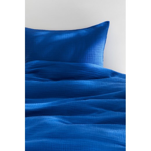 H & M - Komplet muślinowej pościeli pojedynczej - Niebieski H & M 150x200 + 50x60 H&M