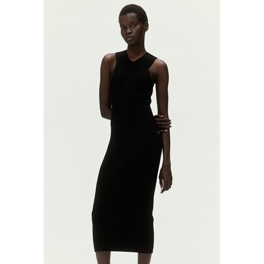H & M - Sukienka bodycon z dzianiny w prążki - Czarny ze sklepu H&M w kategorii Sukienki - zdjęcie 170979592