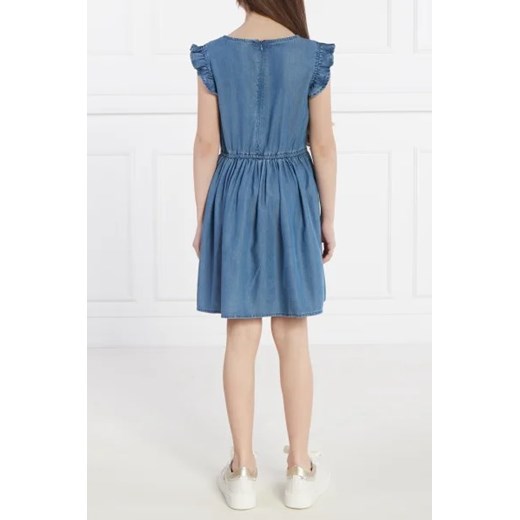 Sukienka Guess mini niebieska casual z lyocellu z krótkimi rękawami 