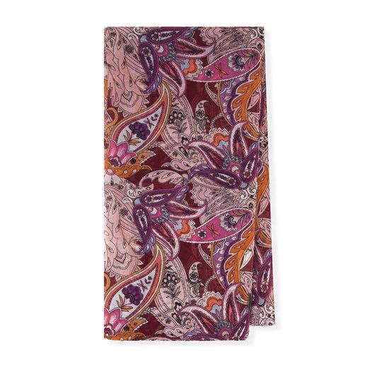 Damski delikatny szal we wzory orientu bordowo - różowy ze sklepu WITTCHEN w kategorii Szaliki i chusty damskie - zdjęcie 170980340
