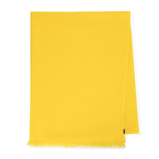 Damski szal elegancki z delikatnymi frędzlami żółty ze sklepu WITTCHEN w kategorii Szaliki i chusty damskie - zdjęcie 170980343