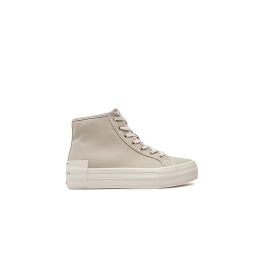Calvin Klein Jeans Sneakersy Vulc Flatform Bold Essential YW0YW01031 Beżowy ze sklepu MODIVO w kategorii Trampki damskie - zdjęcie 170984951