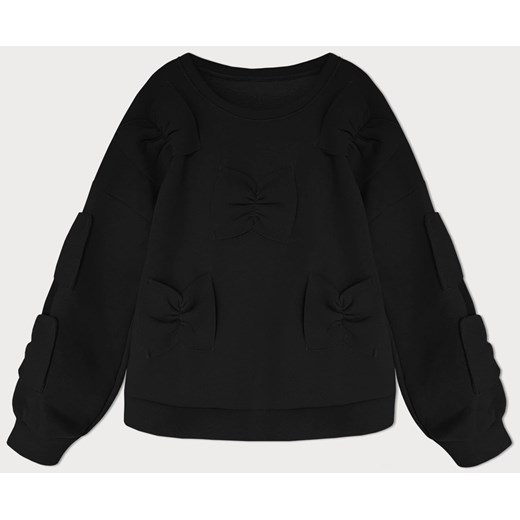 Ciepła bluza damska z kokardkami czarna (23999) ze sklepu goodlookin.pl w kategorii Bluzy damskie - zdjęcie 170986254