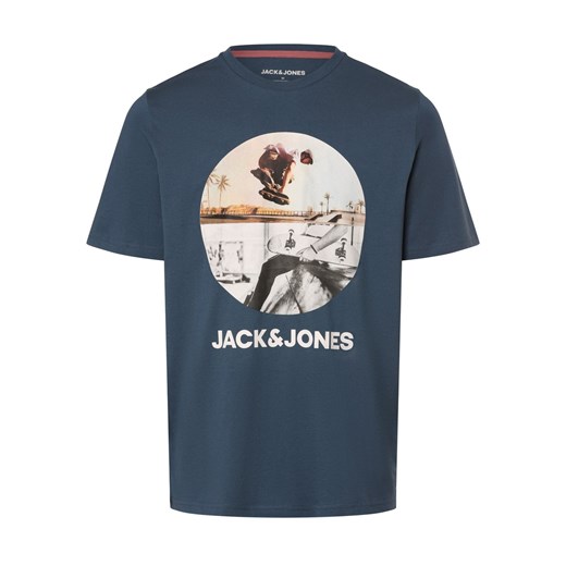 Jack & Jones Koszulka męska - JJNavin Mężczyźni Bawełna niebieski nadruk ze sklepu vangraaf w kategorii T-shirty męskie - zdjęcie 170986470