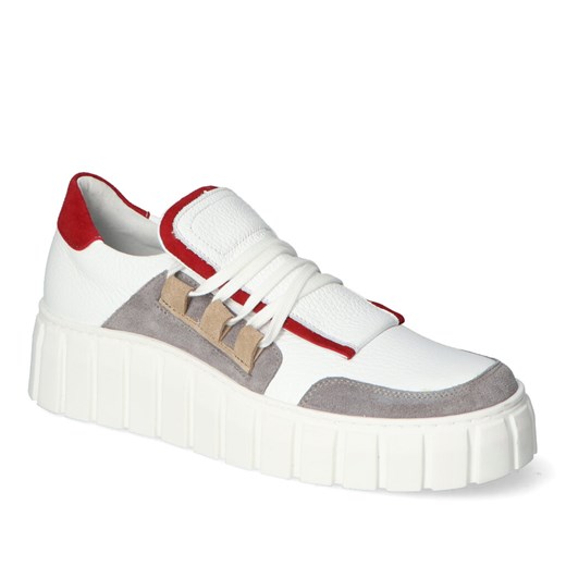 Sneakersy  Lewski 3463 Białe groch/kolorowy ze sklepu Arturo-obuwie w kategorii Buty sportowe damskie - zdjęcie 170988820
