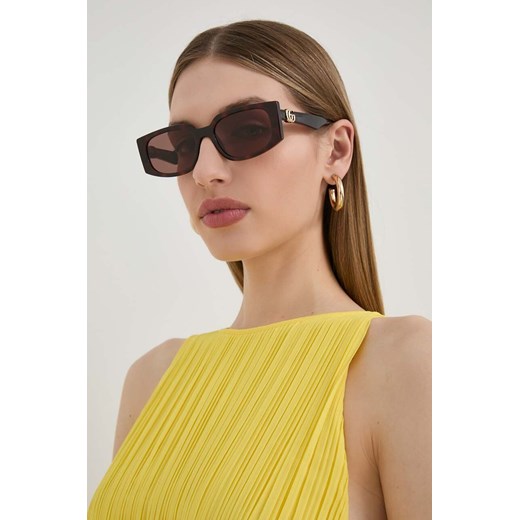 Gucci okulary przeciwsłoneczne damskie kolor brązowy ze sklepu ANSWEAR.com w kategorii Okulary przeciwsłoneczne damskie - zdjęcie 170989692