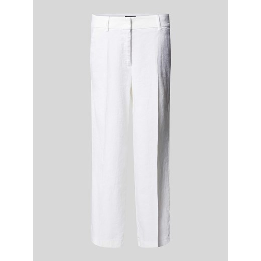Lniane spodnie o kroju regular fit w kant model ‘CALIFORNIA’ ze sklepu Peek&Cloppenburg  w kategorii Spodnie damskie - zdjęcie 170992710