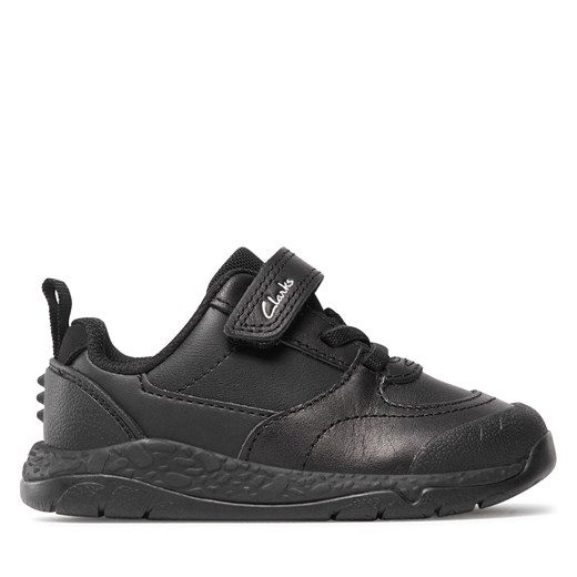 Sneakersy Clarks Steggy Stride K 261751406 Black Leather ze sklepu eobuwie.pl w kategorii Buty sportowe dziecięce - zdjęcie 170992854