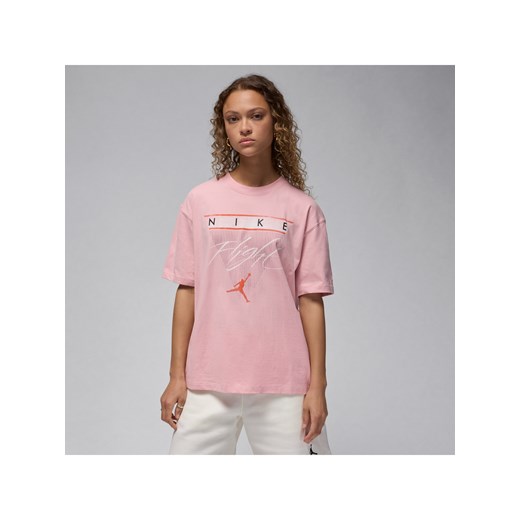 Damski T-shirt z nadrukiem Jordan Flight Heritage - Różowy ze sklepu Nike poland w kategorii Bluzki damskie - zdjęcie 170993401