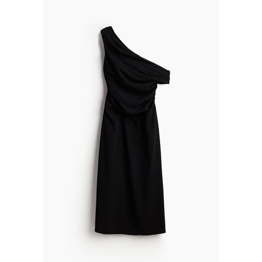 H & M - Drapowana sukienka na jedno ramię - Czarny ze sklepu H&M w kategorii Sukienki - zdjęcie 170993514