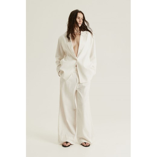 H & M - Szerokie spodnie bez zapięcia - Biały ze sklepu H&M w kategorii Spodnie damskie - zdjęcie 170993534
