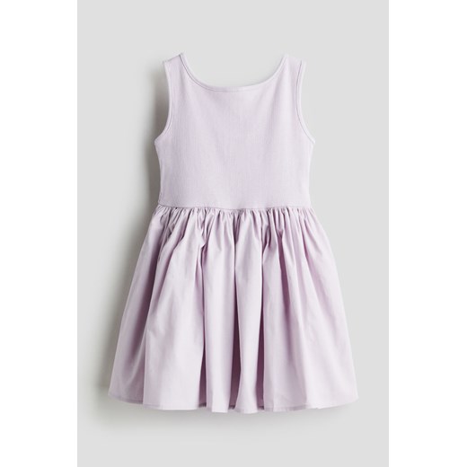 H & M - Bawełniana sukienka z kokardą - Fioletowy ze sklepu H&M w kategorii Sukienki dziewczęce - zdjęcie 170993544